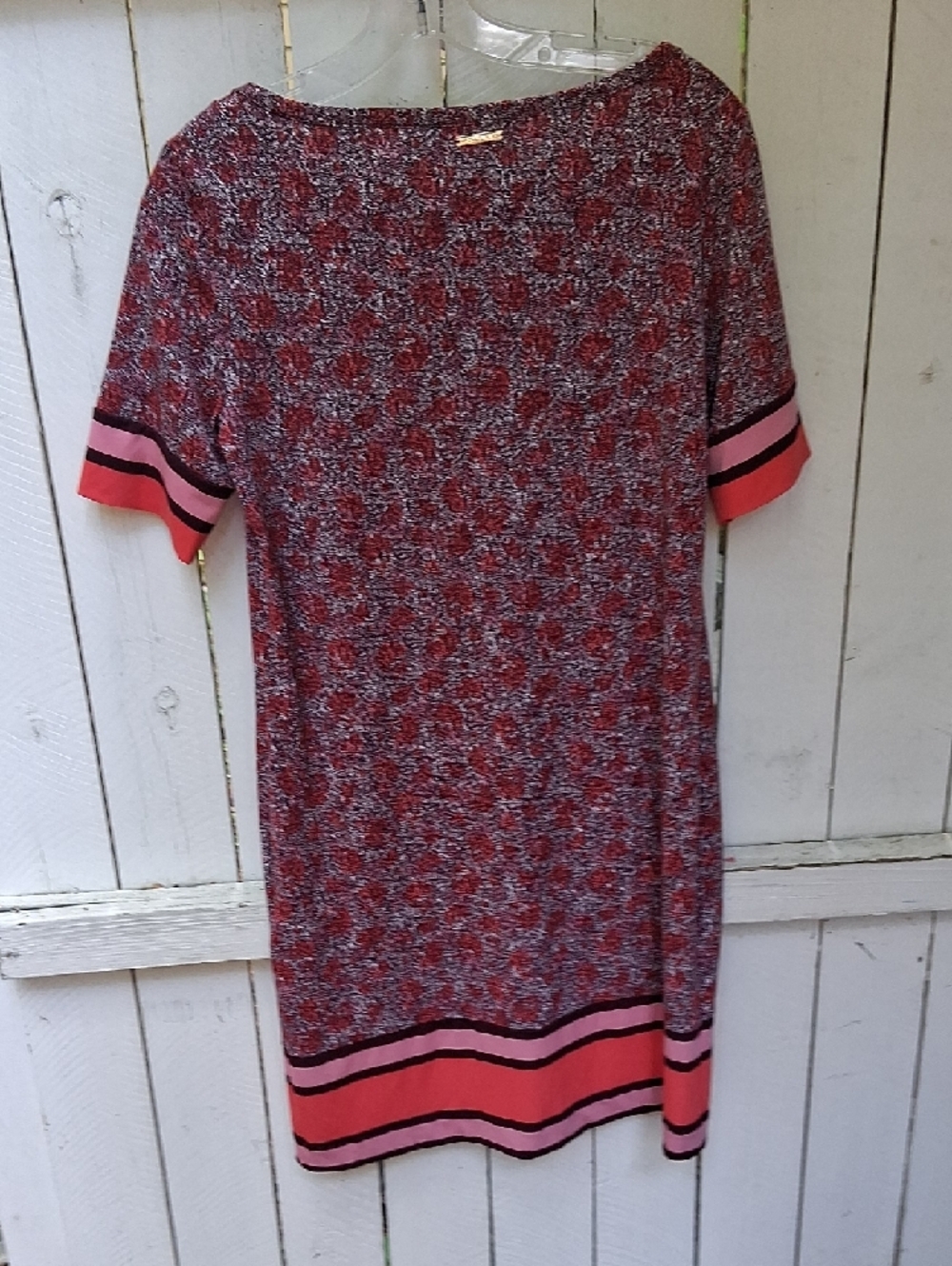 Michael Kors Red and Pink Short Sleeve Shift Dress - Picture 7 of 7
